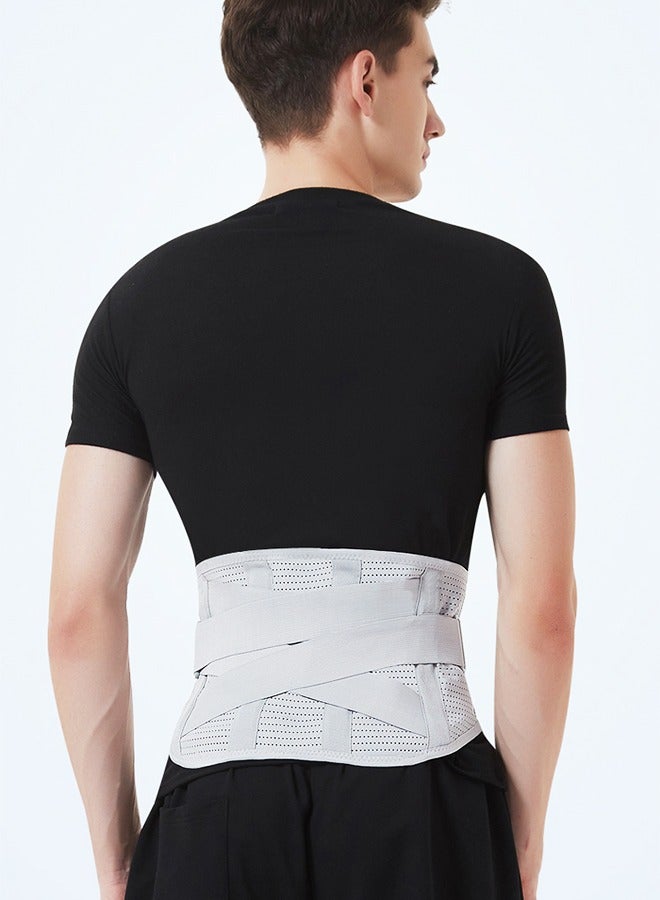 Back Brace Lumbar Support Belt for Lower Back Pain Relief, Breathable Back Support Belt with 4 Metal Support Stays for Heavy Lifting, Work and Exercise, Men and Women, XL