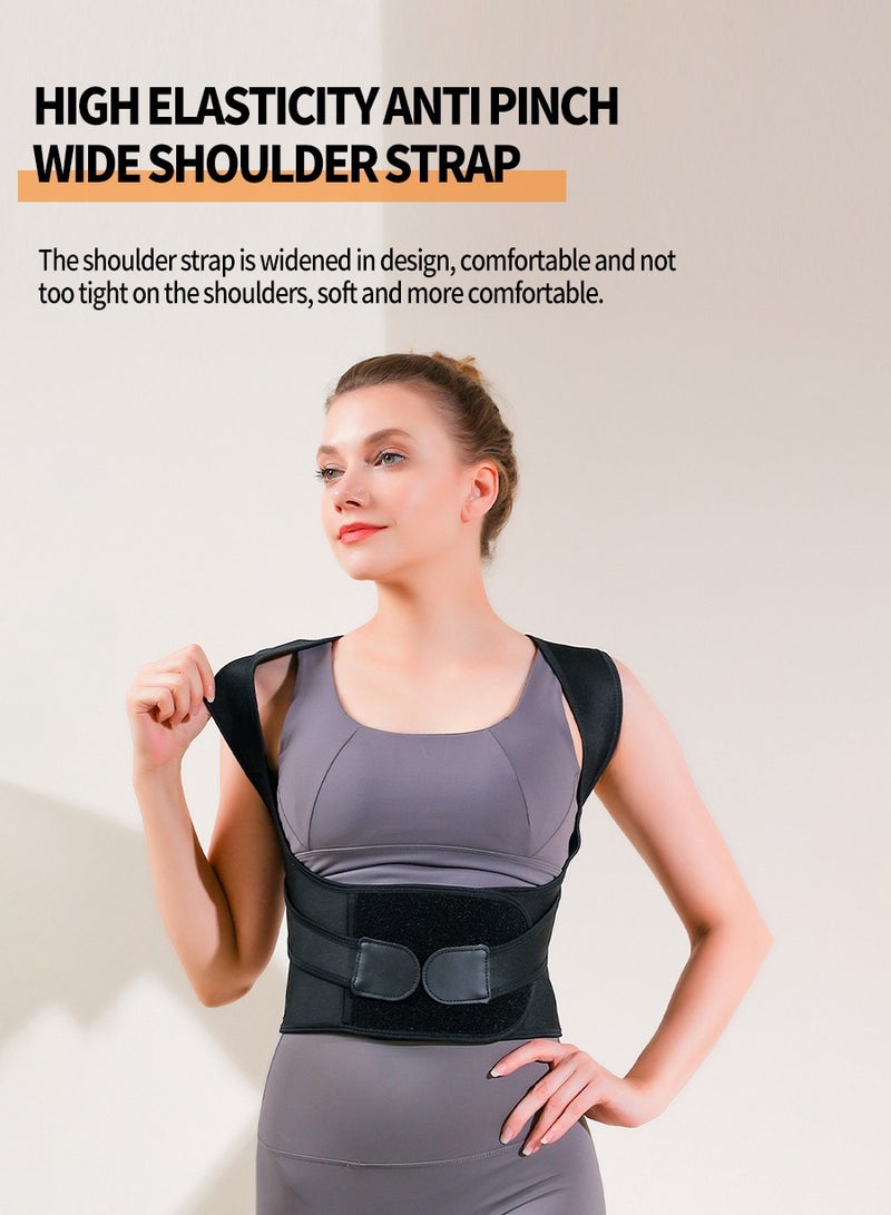 Back brace and posture corrector, supports scoliosis and hunchback correction, for improved posture correction in women and men, adjustable and comfortable, X-Large (50-70KG)