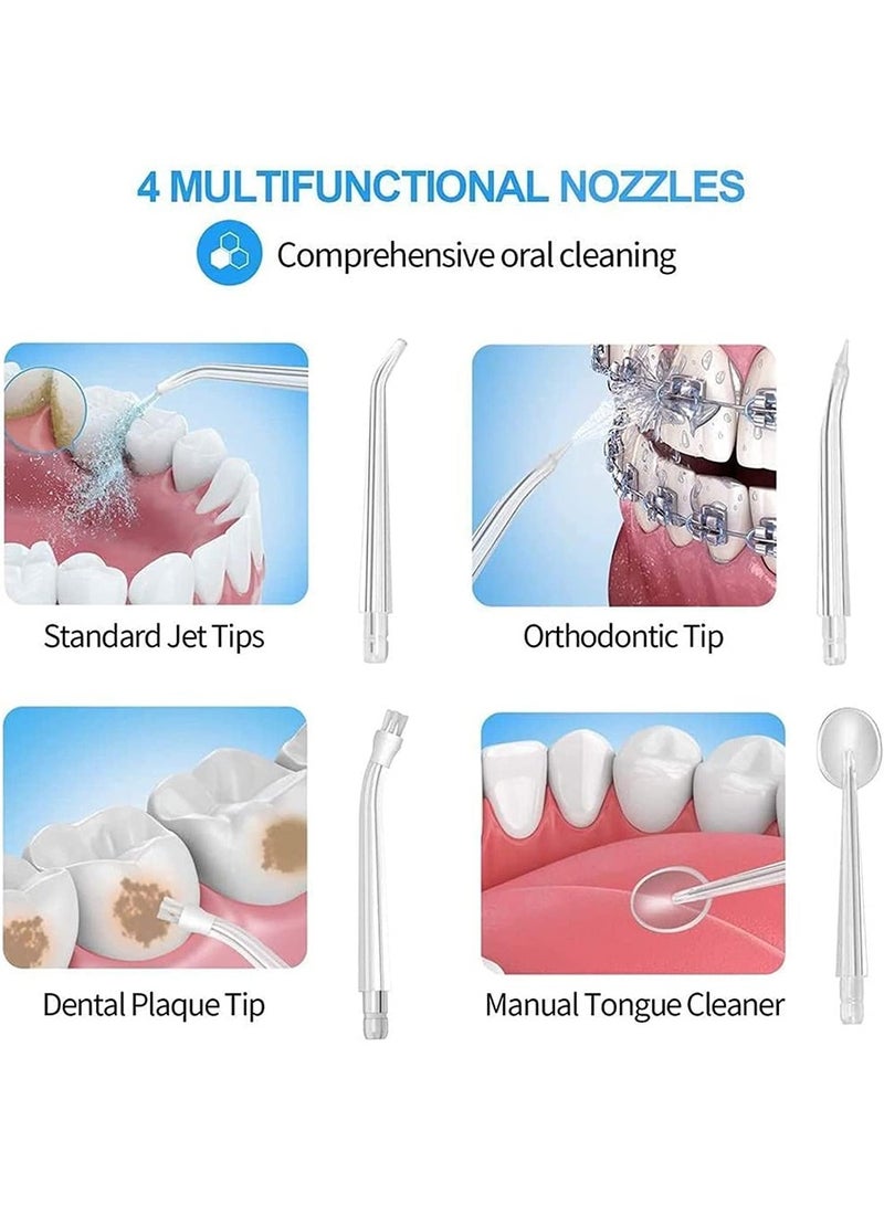 Dental Water Flosser, Oral Rinse, Cordless Dental Oral Rinse with 4 Nozzle Tips and 3 Different Water Pressure Modes