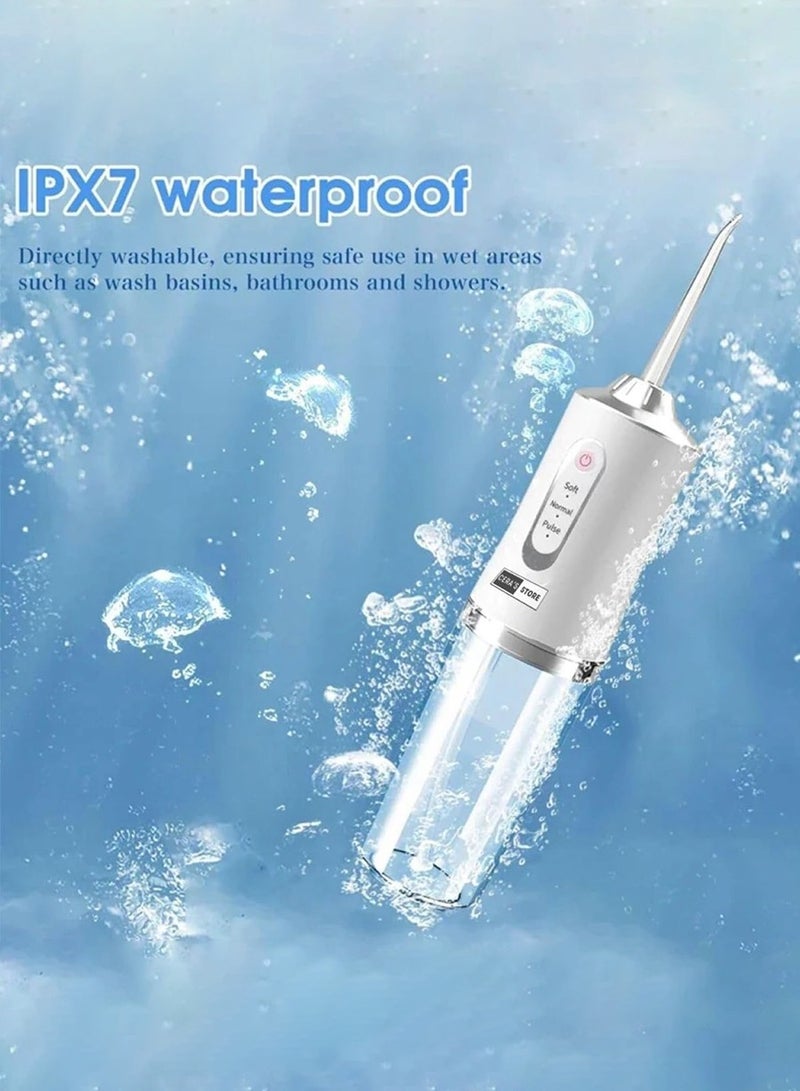 Dental Water Flosser, Oral Rinse, Cordless Dental Oral Rinse with 4 Nozzle Tips and 3 Different Water Pressure Modes