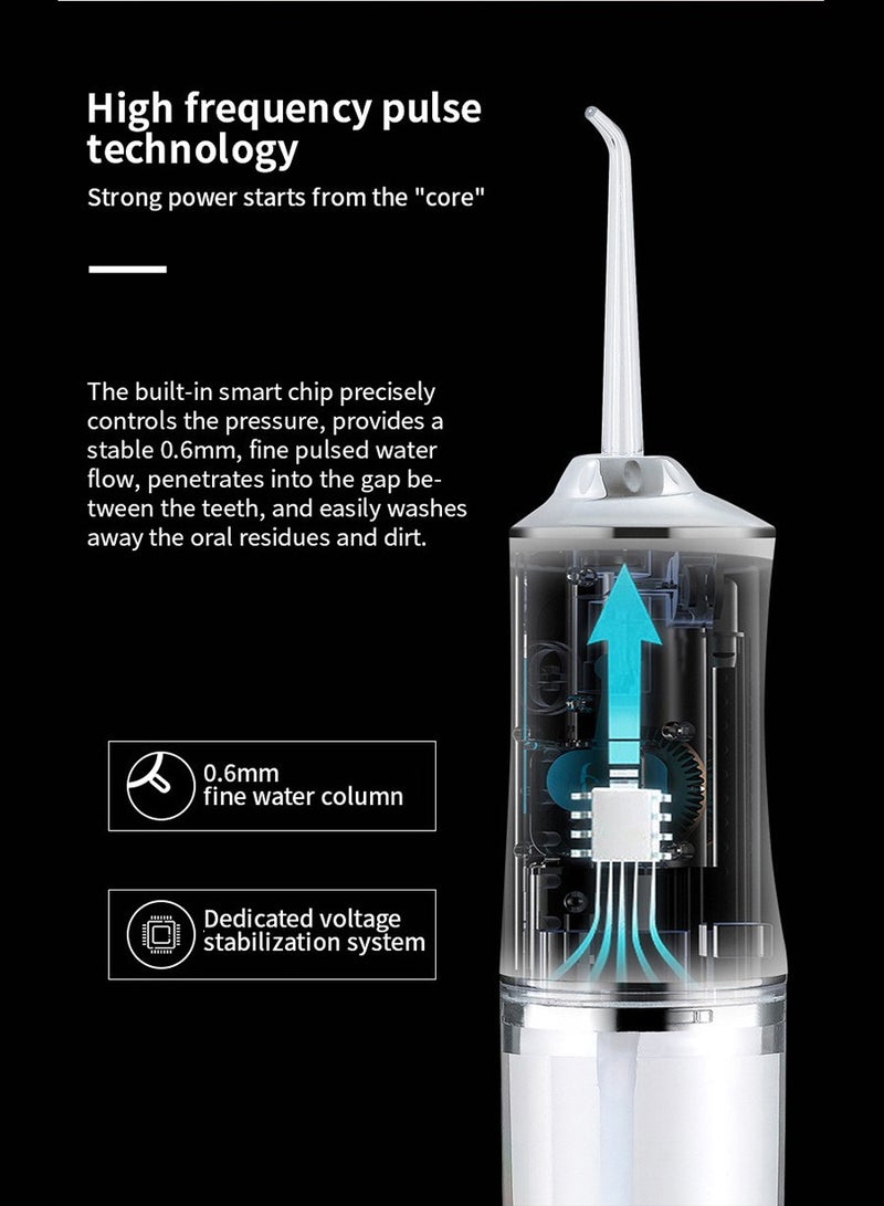 Dental Water Flosser, Oral Rinse, Cordless Dental Oral Rinse with 4 Nozzle Tips and 3 Different Water Pressure Modes