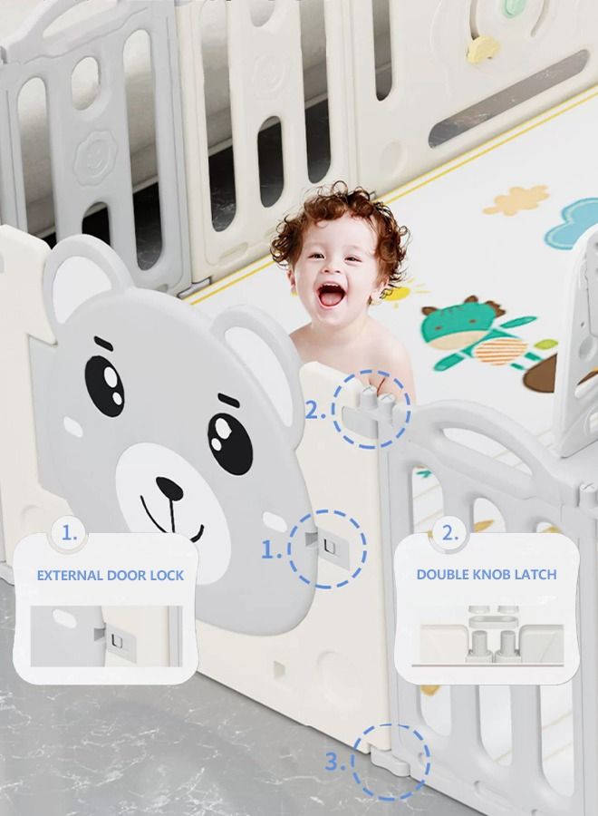 Toddler Baby Play Yards Playhouse Safety Swing Game Indoor Playground for Home