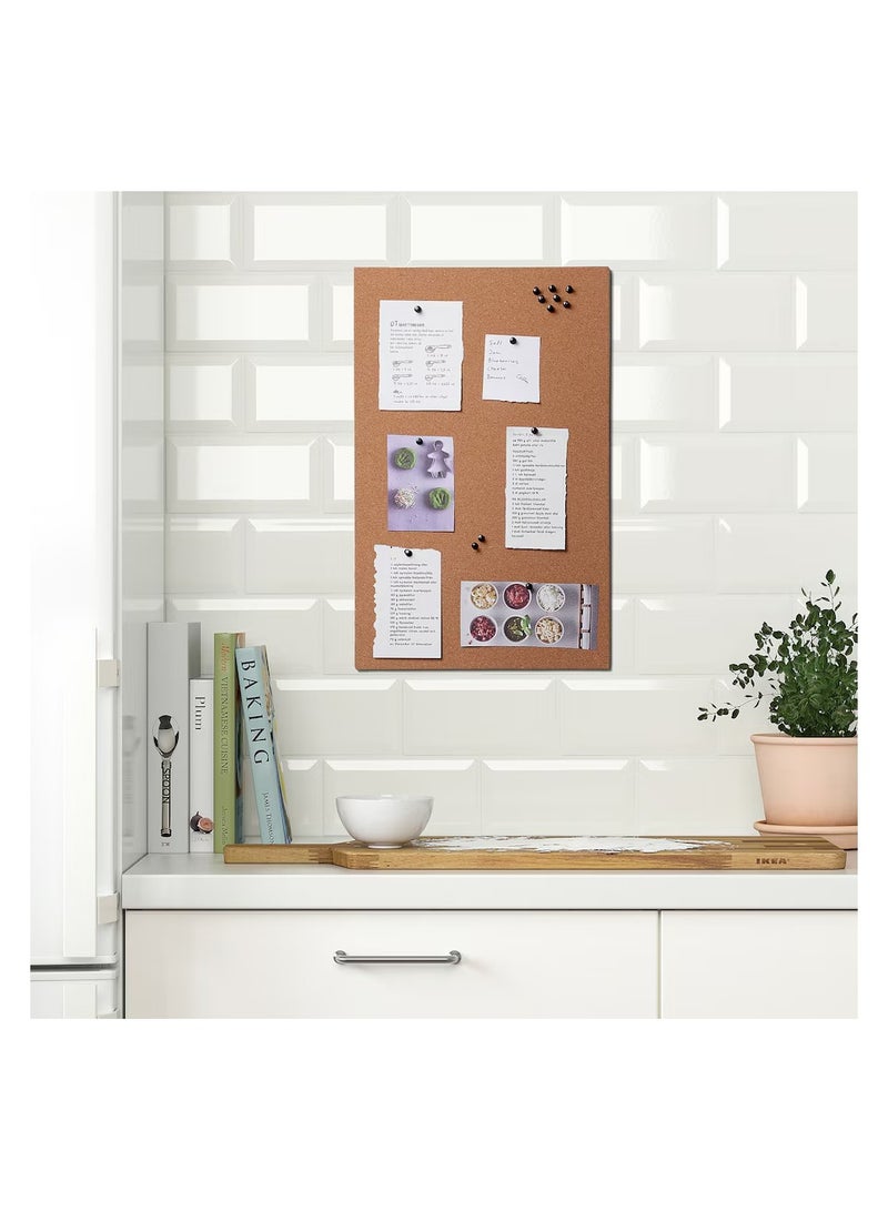 Memo Board With Pins Cork For Office And Home To Gather Notes, Reminders, Pictures And Prints 52x33 cm