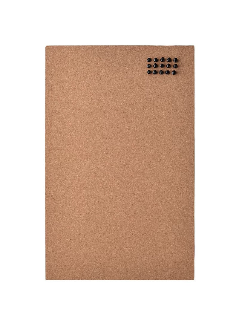 Memo Board With Pins Cork For Office And Home To Gather Notes, Reminders, Pictures And Prints 52x33 cm