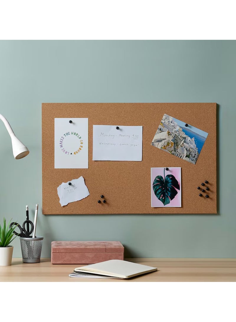 Memo Board With Pins Cork For Office And Home To Gather Notes, Reminders, Pictures And Prints 52x33 cm