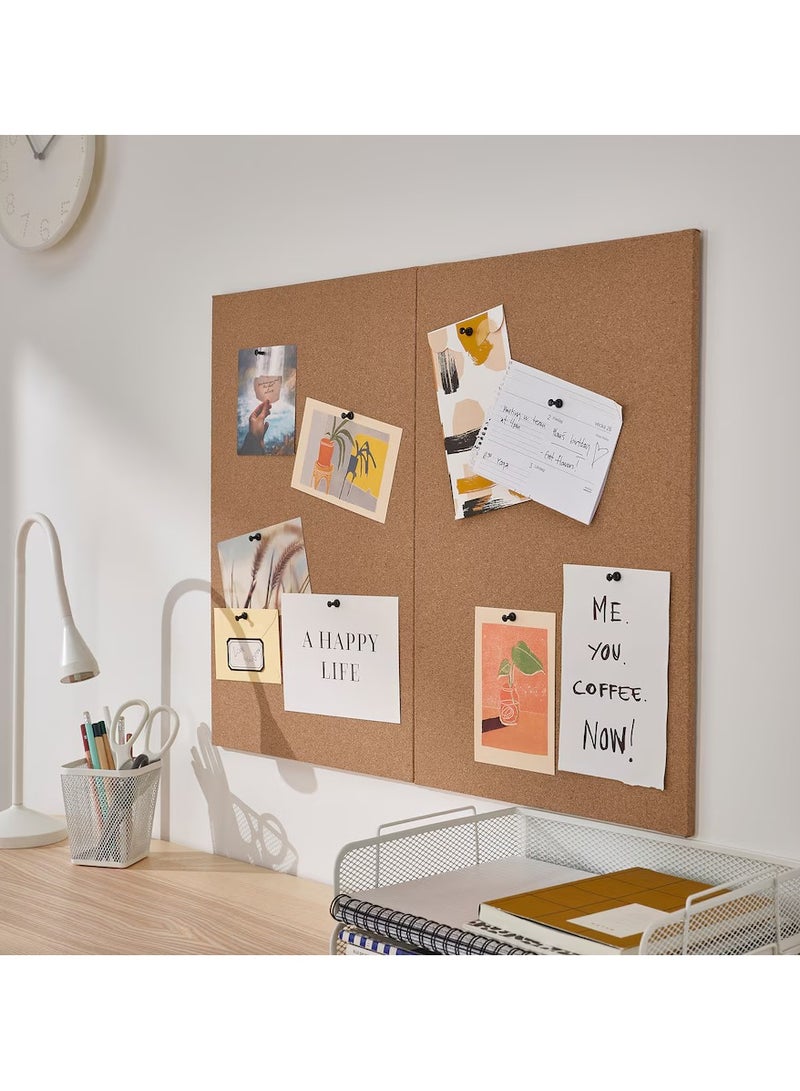 Memo Board With Pins Cork For Office And Home To Gather Notes, Reminders, Pictures And Prints 52x33 cm