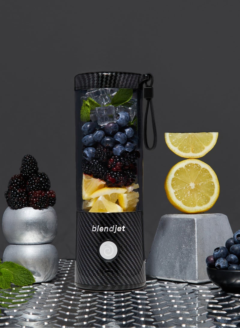 V2 Portable Blender Smoothie Maker, Personal Blender, Fruit Blender, Leak Proof Juicer, BPA-Free 475ml 200W Sports Bottle, USB-C Rechargeable, Ice Crusher with Stainless Steel Blades - Carbon Fiber