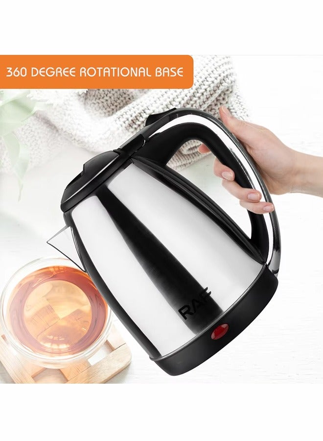 Electric Kettle 2 in 1 Hot Water Boiler 2.2 Liter and 1L Capacity, Warming Function Energy and Keeps the Water, 360° Rotating Base Stainless Steel and Borosilicate Glass Kettle for Coffee Tea Maker