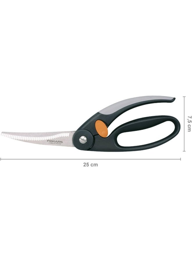 Fiskar 859975 Kitchen Scissor  Black/Grey Multi Color