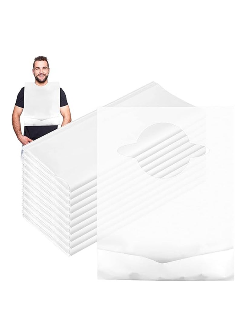 Disposable Bibs for Adults, Plastic Disposable Bibs 14 x 24 Proper Size Fits Most Adults and Elderly, Water Resistant Disposable Adult Bibs for Elderly, 200 Pcs