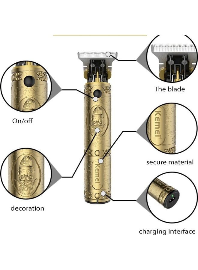 Barber Shop Oil Head Electric Trimmer Professional Haircut Shaver Carving Hair Beard Machine Styling Tool Gold