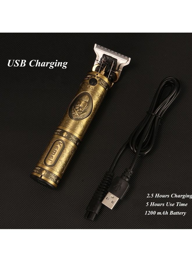 Barber Shop Oil Head Electric Trimmer Professional Haircut Shaver Carving Hair Beard Machine Styling Tool Gold