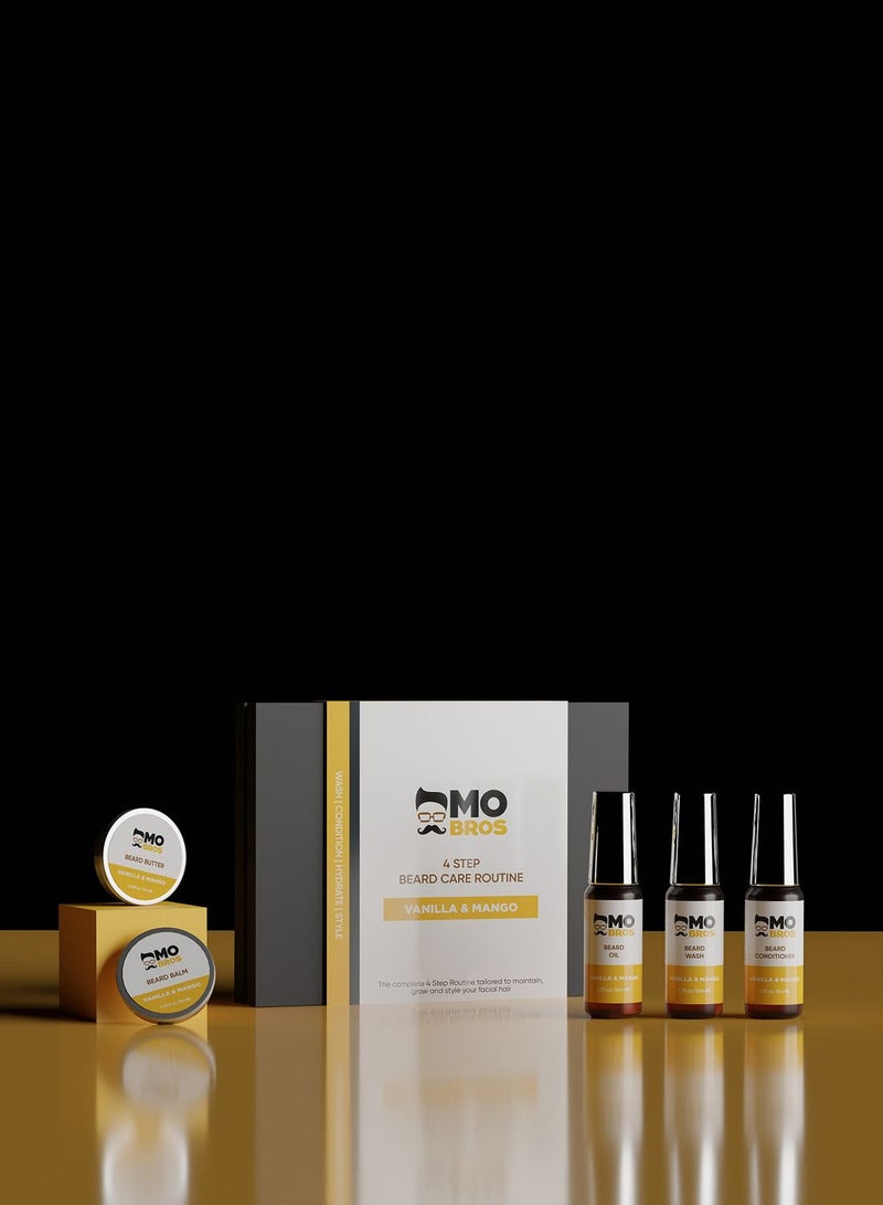 4 Step Beard Care Kit - Vanilla & Mango