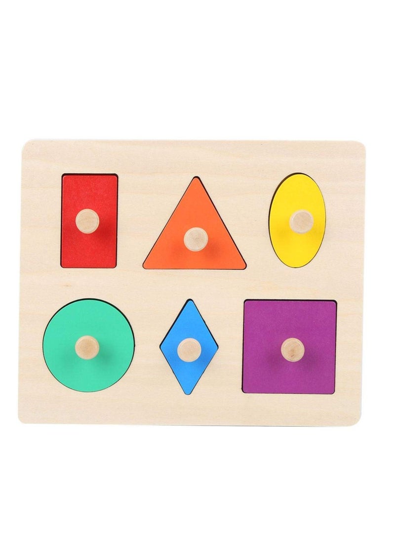 Wooden Children Early Education Educational Building Block Puzzle Geometric Shape Color Matching Sorting Stacking Plugging Toys Montessori Toy for 1 2 3 Years Kids Girls Toddlers Boys