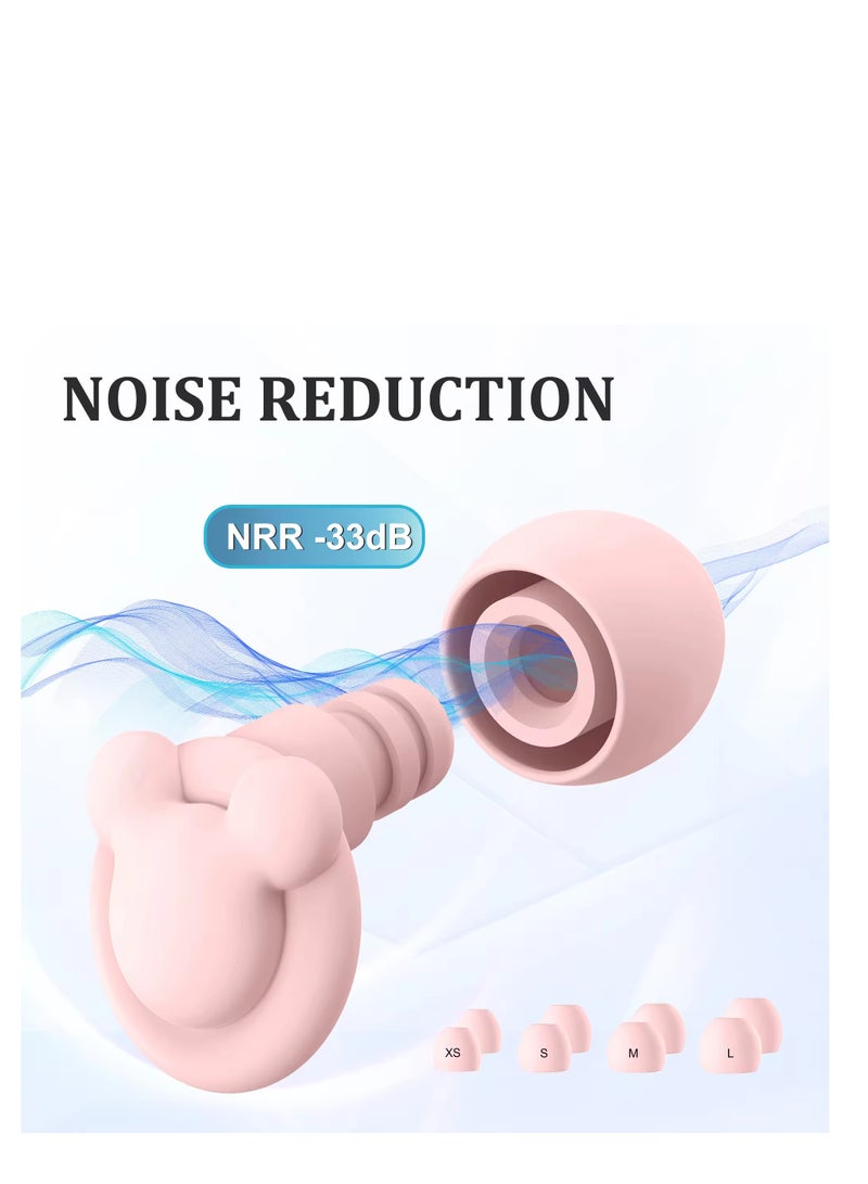 Noise Reducing Silicone Swimming Earplugs for Noise Reduction, Festival-Ready Soundproof Headphones, and Effective Noise-Cancelling Sleep, Flights Earplugs 8 Eartips Reusable (ThriftZone)