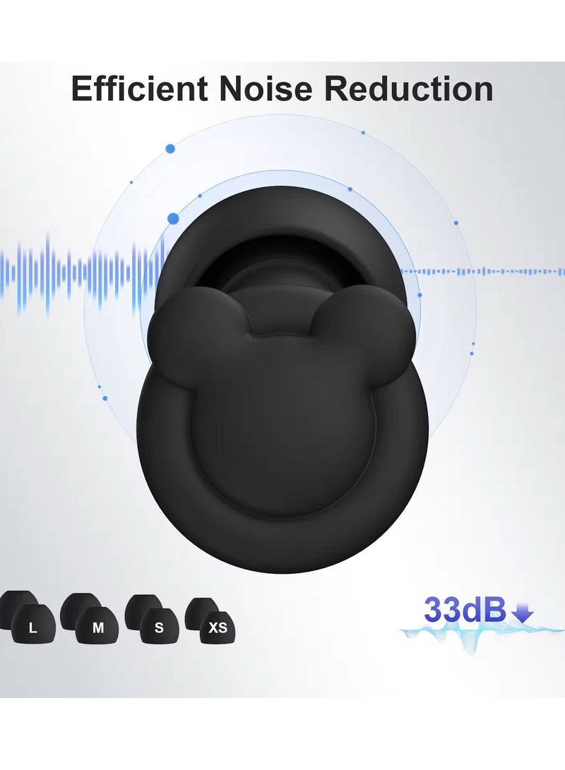 EarPlugs for Noise Reduction Black - Noise Cancelling Ear Protection, Perfect for Sleep, Concerts, Work, Study