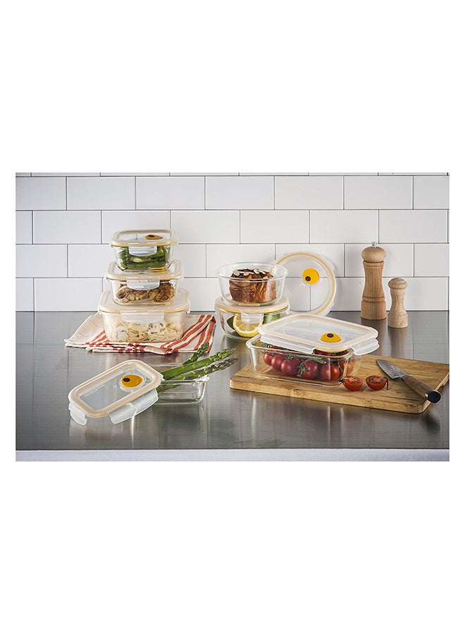 Borosilicate Glass Oven Ware Rectangle Food Container Transparent 3Liters
