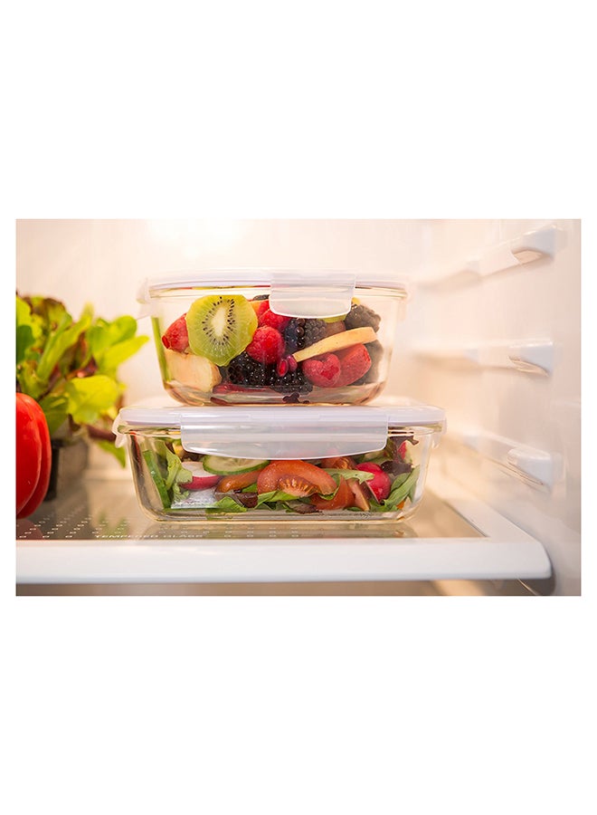 Borosilicate Glass Oven Ware Rectangle Food Container Transparent 3Liters