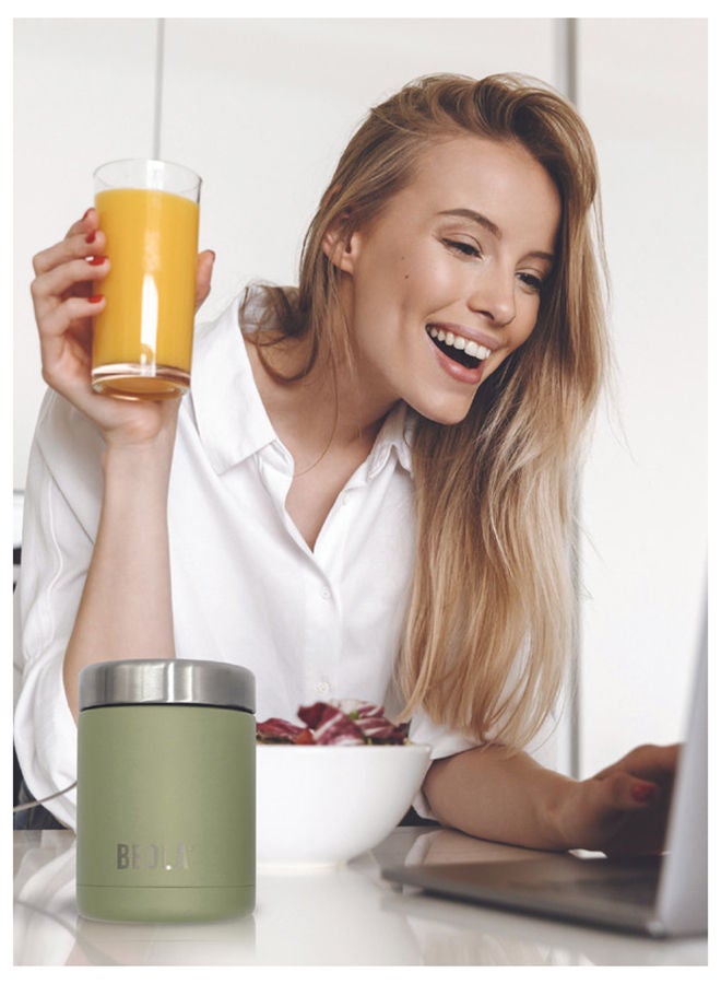 450ml Food Jar Lunch Box Thermos Stainless Steel Double Wall Insulated Travel Food Flask for Kids and Adults, 15oz (Forest Green)