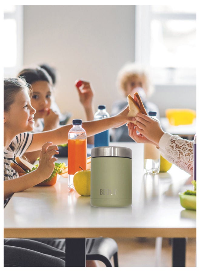 450ml Food Jar Lunch Box Thermos Stainless Steel Double Wall Insulated Travel Food Flask for Kids and Adults, 15oz (Forest Green)