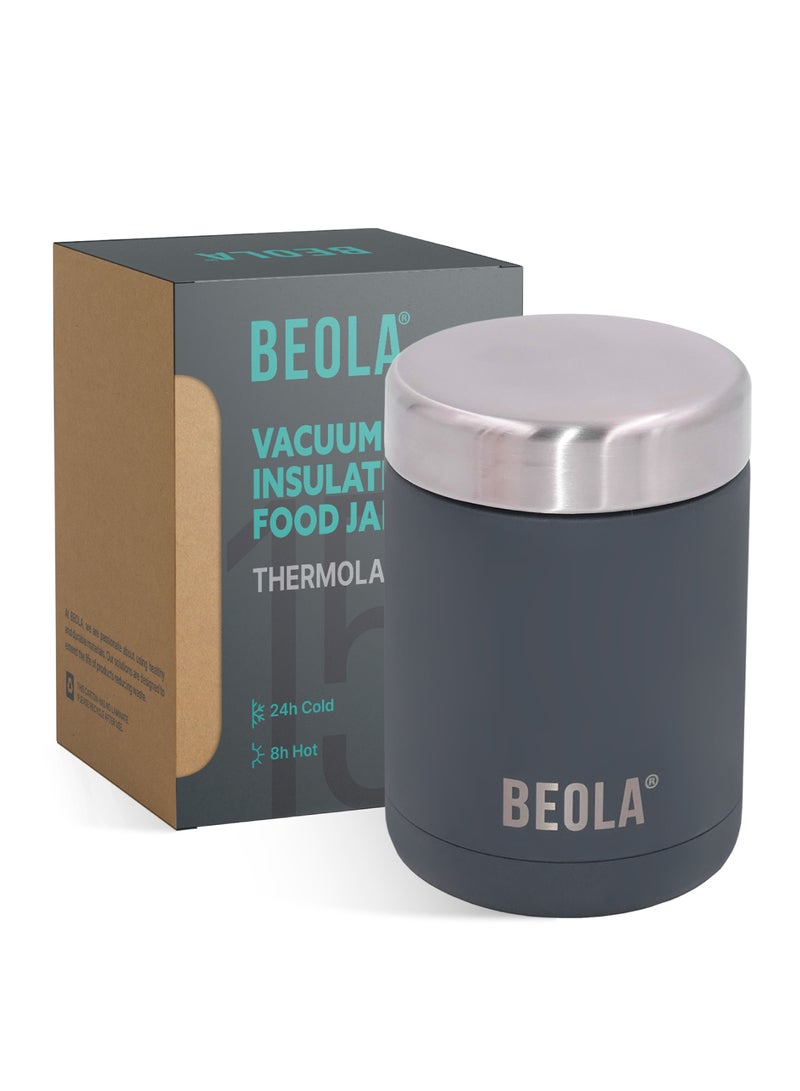 450ml Food Jar Lunch Box Thermos Stainless Steel Double Wall Insulated Travel Food Flask for Kids and Adults, 15oz (Lava Gray)