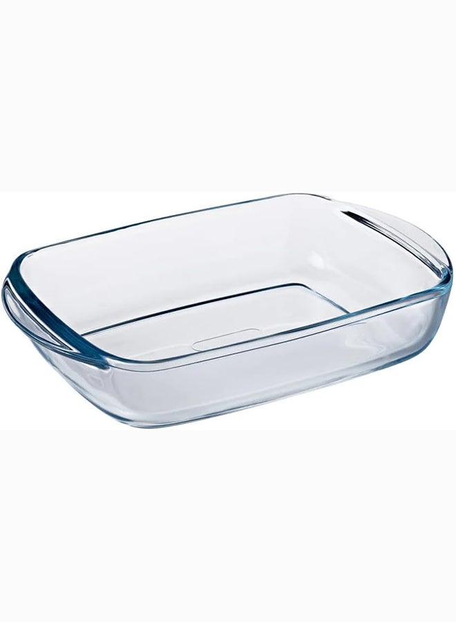 Pyrex Cook&Store Set Of 2 Rectangle with Blue Lid 1.1L+2.5L Transparent 28 x 20 x 9 cm 2.5L / 23 x 15 x 6 cm 1.1Lcm