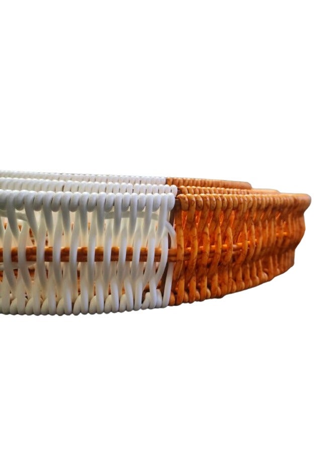 Set of 3 Multifunctional Rattan Tray