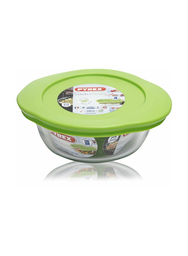 Cook And Store Round Dish With Lid Green/Clear 9 x 9 x 5cm