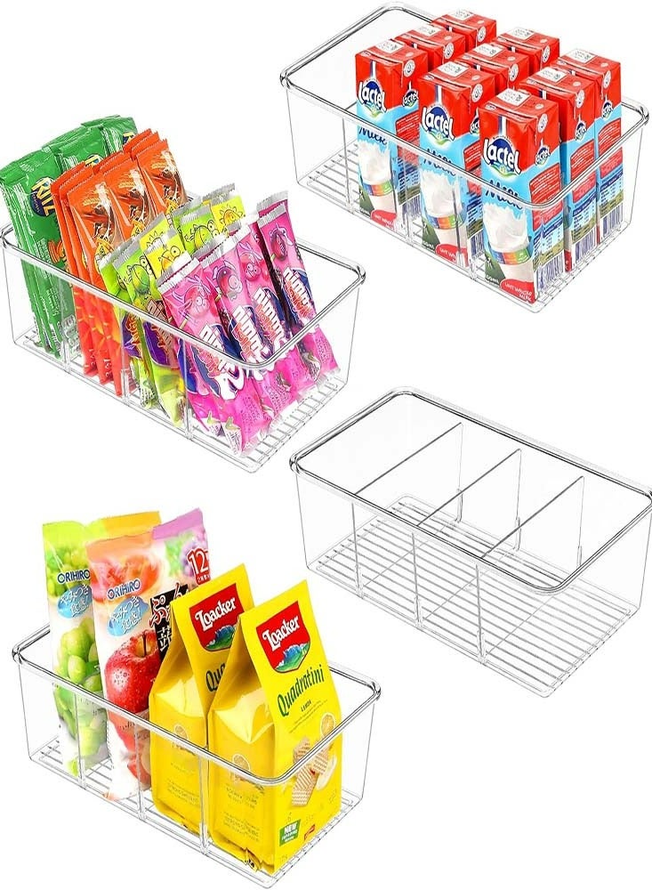 4pcs Food Storage Organizer Bins for Pantry Kitchen