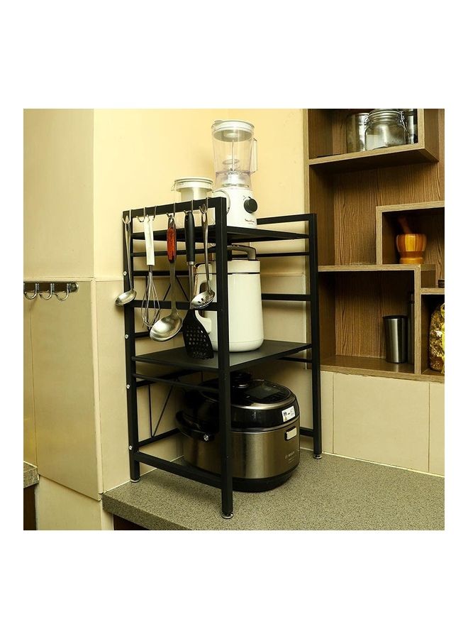 2 Tier Expandable Microwave Oven Rack Black 36x78cm