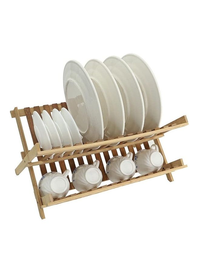 2 Tier Bamboo Dish Drying Rack Brown 30x1x45cm