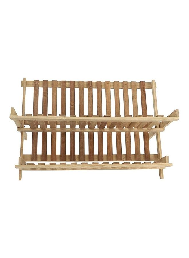 2 Tier Bamboo Dish Drying Rack Brown 30x1x45cm