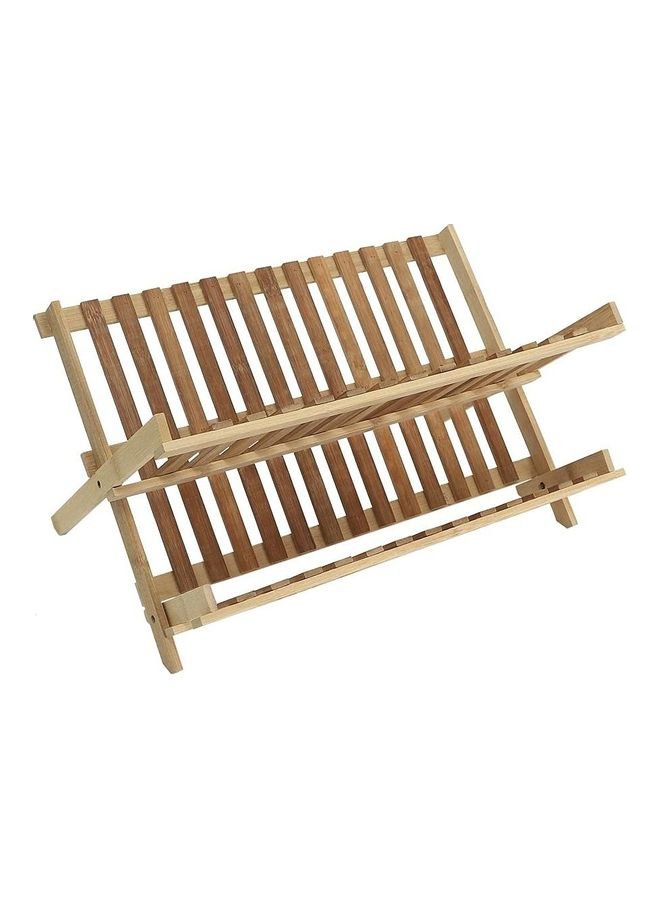 2 Tier Bamboo Dish Drying Rack Brown 30x1x45cm