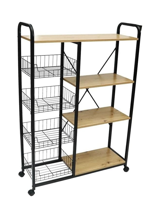 Kitchen Baker's Rack Food Trolley Beige 90 x 119 x 30cm