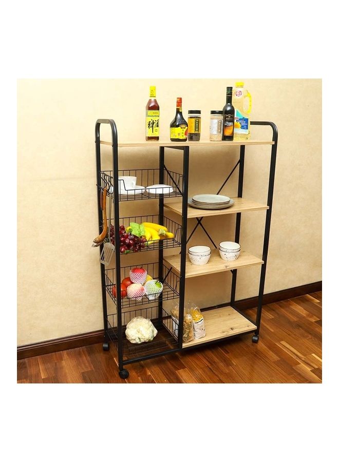 Kitchen Baker's Rack Food Trolley Beige 90 x 119 x 30cm