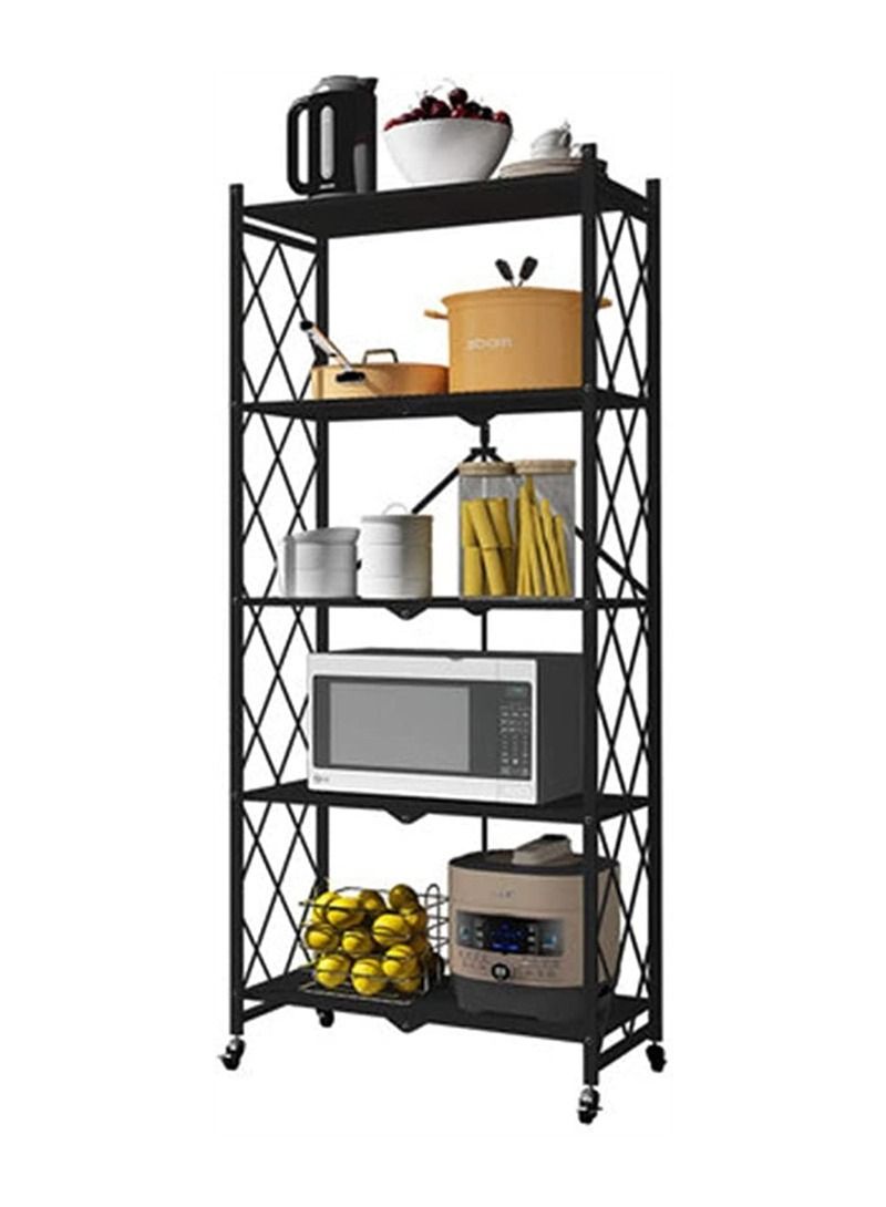 MultiShelf Foldable Storage Shelves for Garage Kitchen Home Closet, Metal Wire, Collapsible on 4 Wheel Casters, Metal Organizer Wire Rack