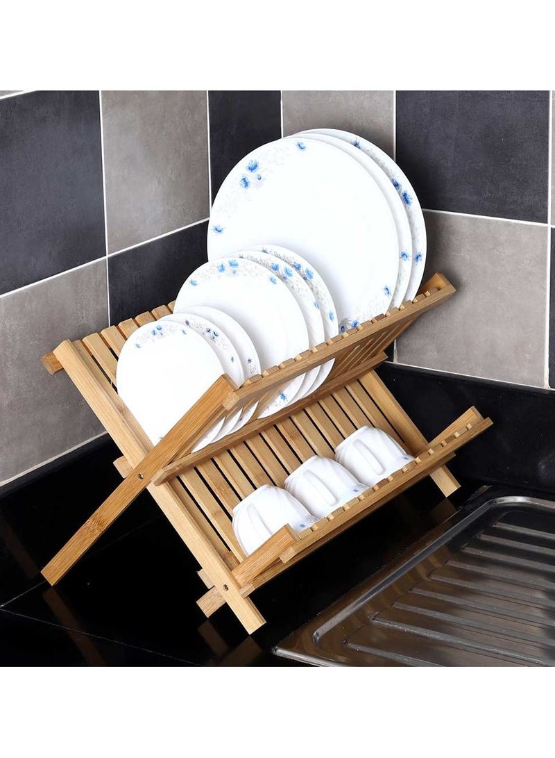 2 Tier Bamboo Dish Drying Rack