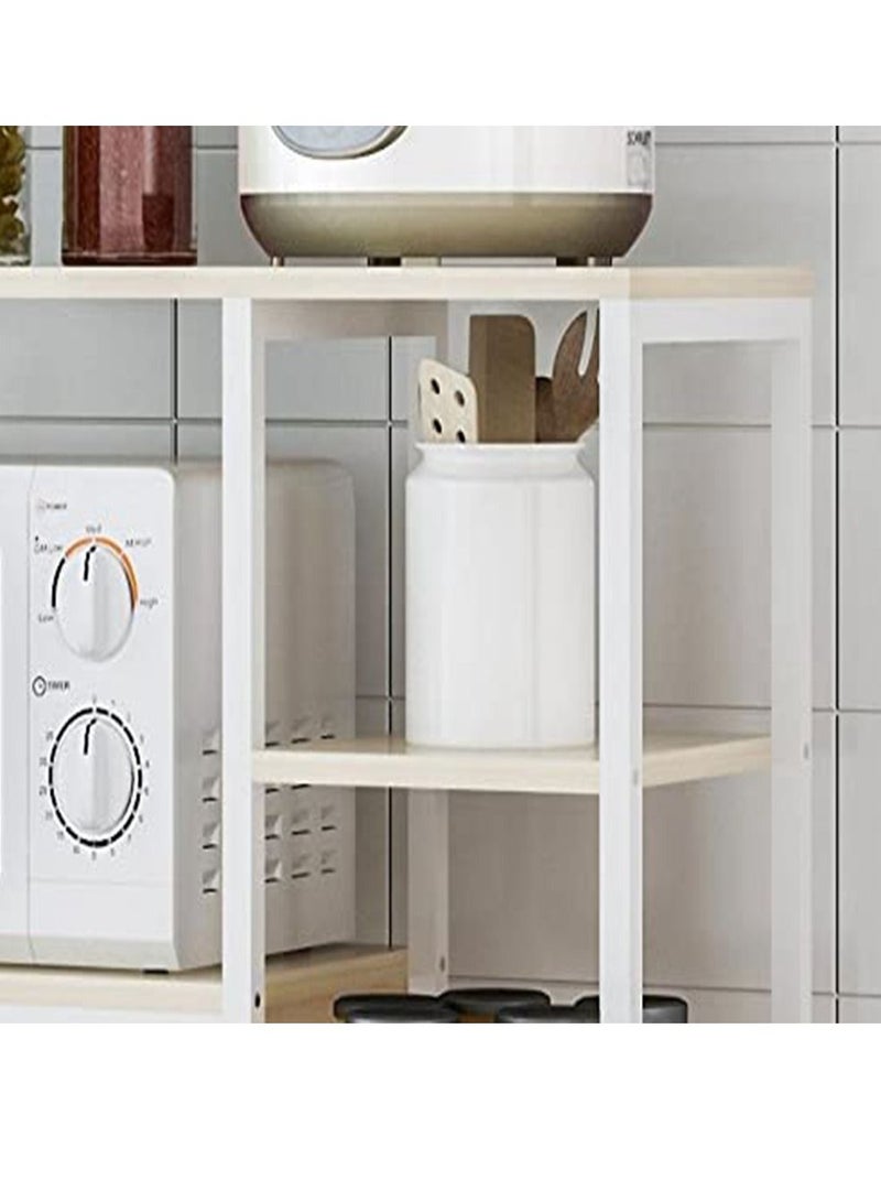 5-Tier Kitchen Storage Shelf Microwave Oven Stand Rack Spice Organizer with Storage Cabinet Large Storage Rack for Home Hotel Living Room Bathroom and Office