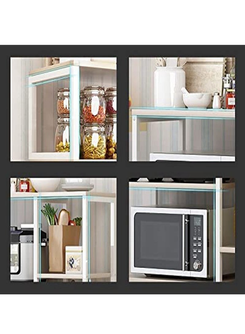 5-Tier Kitchen Storage Shelf Microwave Oven Stand Rack Spice Organizer with Storage Cabinet Large Storage Rack for Home Hotel Living Room Bathroom and Office