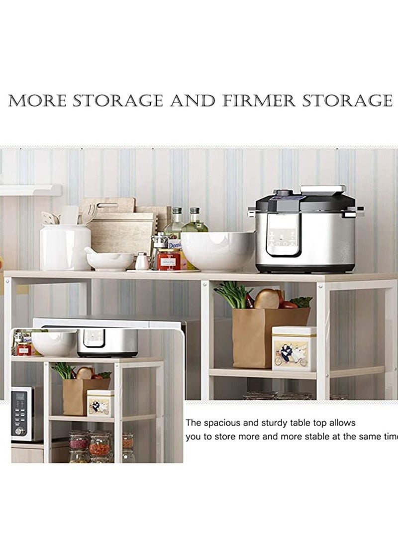 5-Tier Kitchen Storage Shelf Microwave Oven Stand Rack Spice Organizer with Storage Cabinet Large Storage Rack for Home Hotel Living Room Bathroom and Office