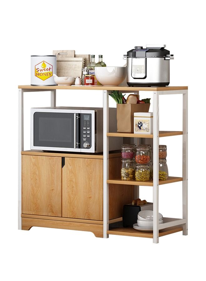 4-Tier Kitchen Storage Shelf Microwave Oven Stand Rack Spice Organizer with Storage Cabinet Large Storage Rack for Home Hotel Living Room Bathroom and Office