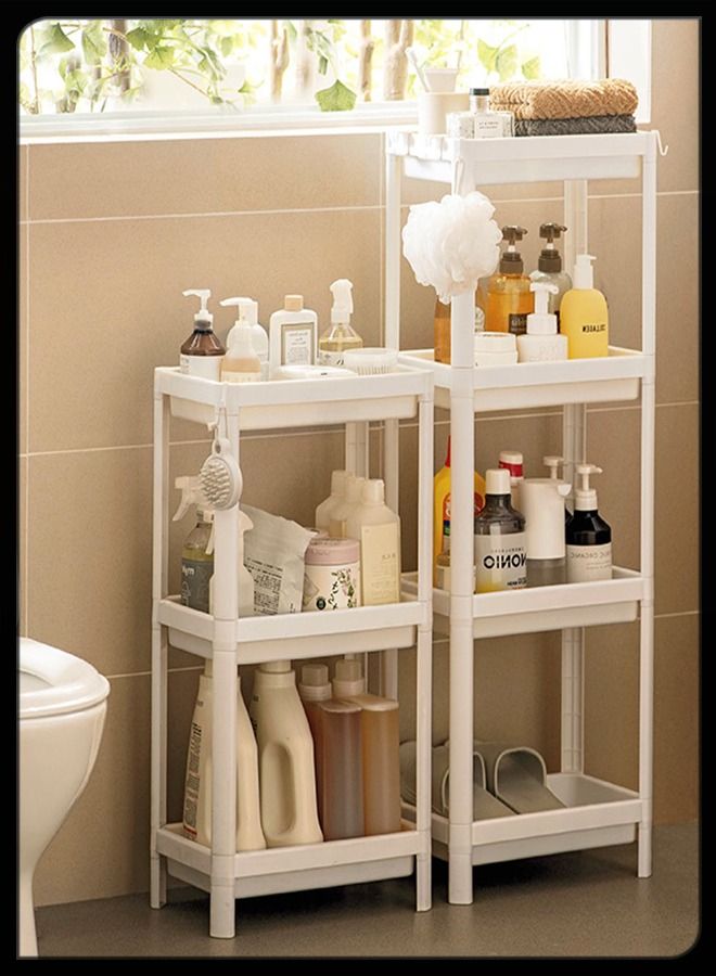 4 Tier Vesken Shower Caddy Corner Shelves Layer Shelving Unit Plastic Shelf For Kitchen Grocery Office Pantry Rack Library Study Room Bedroom Or Toilet Stock Items Storage