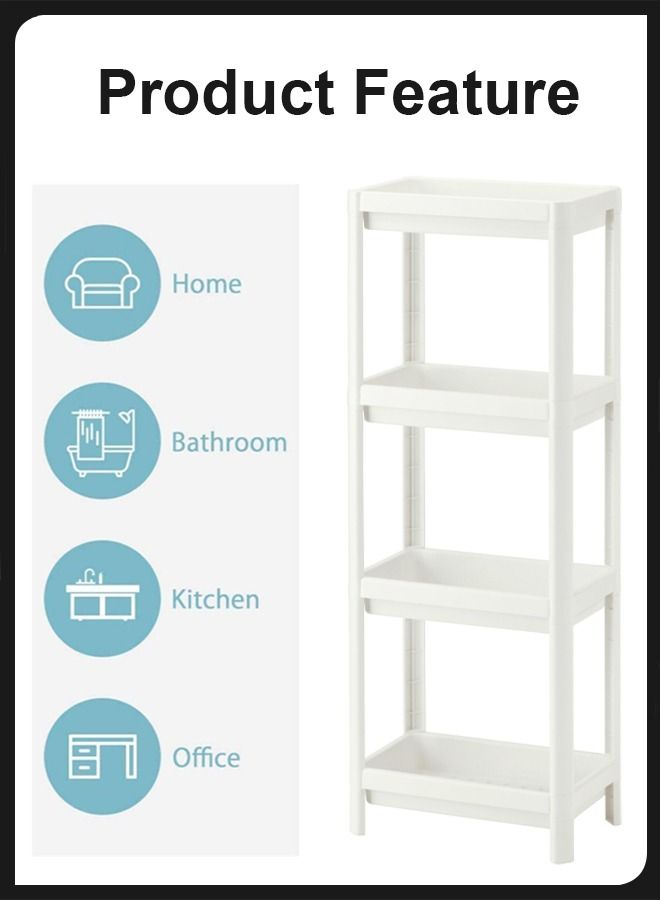 4 Tier Vesken Shower Caddy Corner Shelves Layer Shelving Unit Plastic Shelf For Kitchen Grocery Office Pantry Rack Library Study Room Bedroom Or Toilet Stock Items Storage