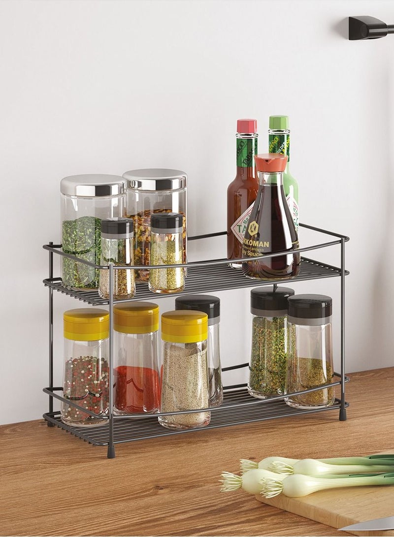 Stainless Steel 2-Tier Wide Spice Rack Lava, Italy