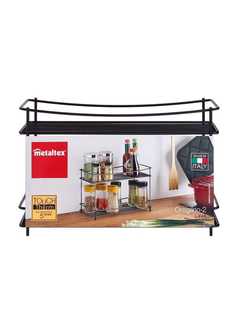 Stainless Steel 2-Tier Wide Spice Rack Lava, Italy