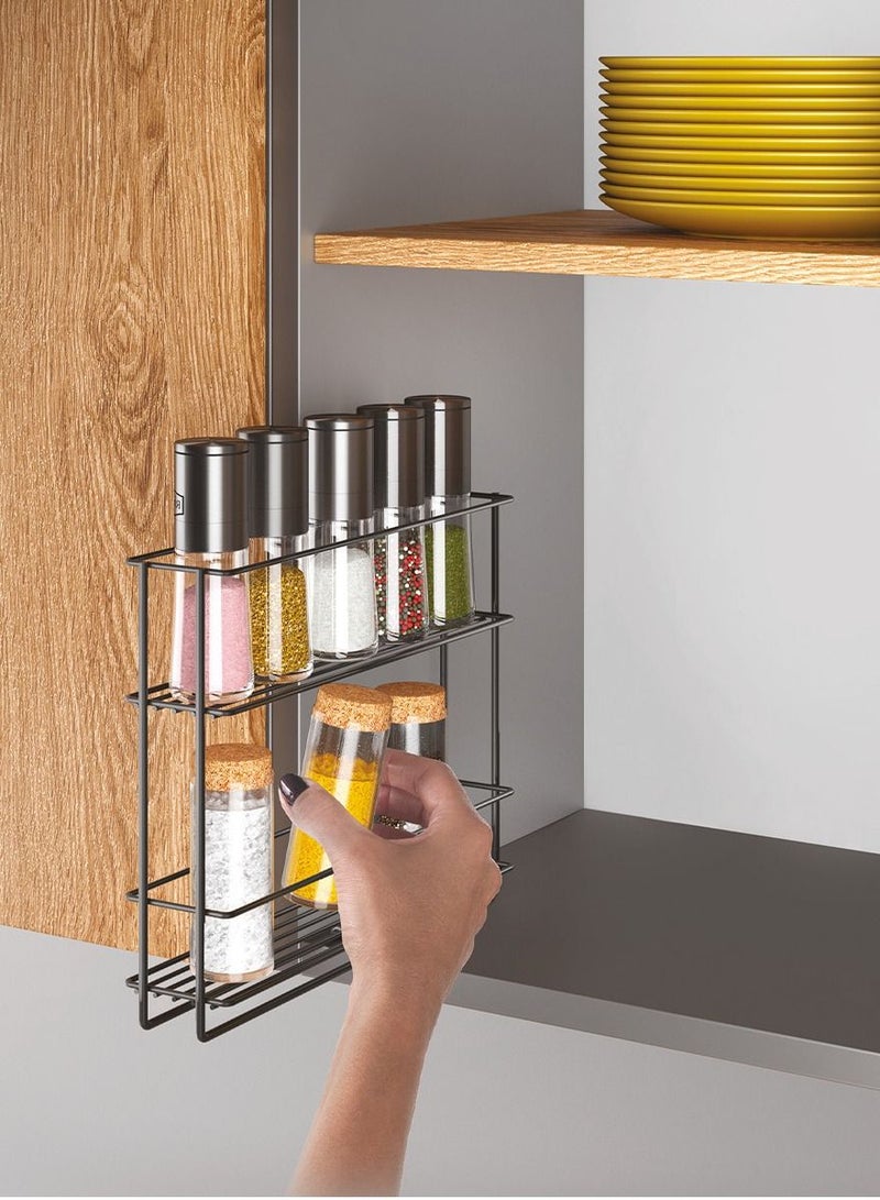 Stainless Steel 2-Tier Sliding Spice Rack, Italy