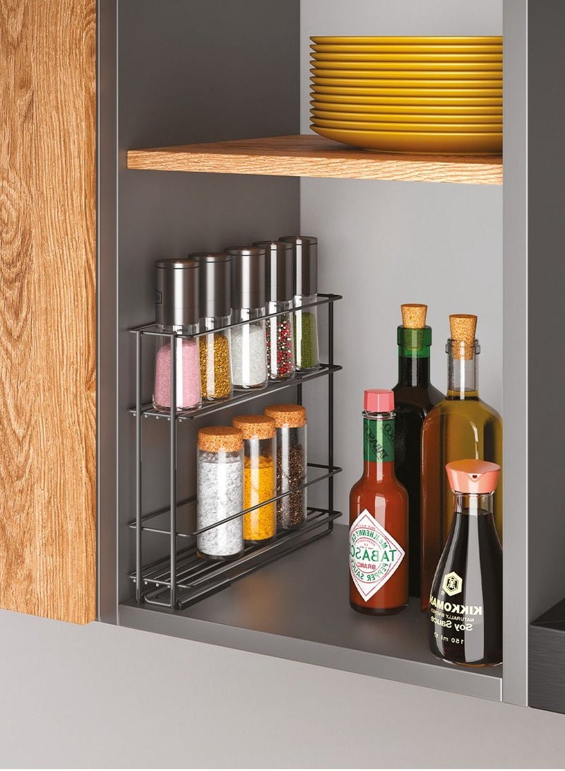 Stainless Steel 2-Tier Sliding Spice Rack, Italy