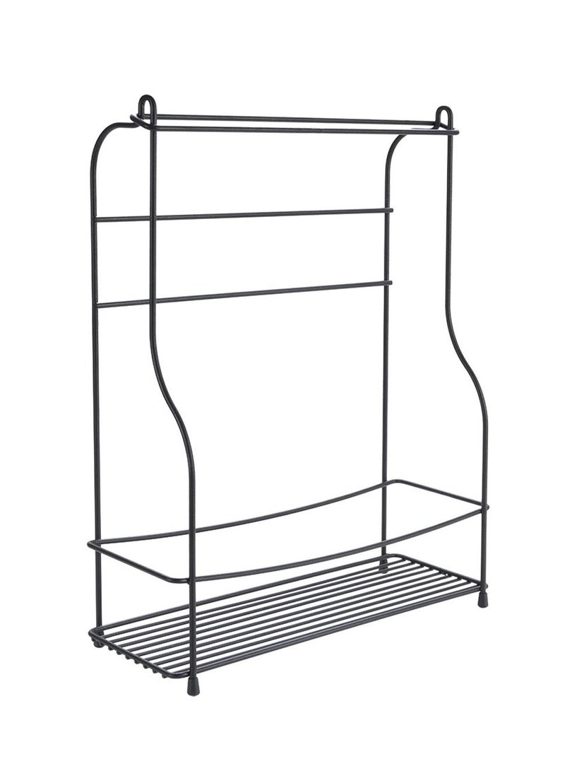 Stainless Steel Bottle Rack With Kitchen Roll Holder Lava