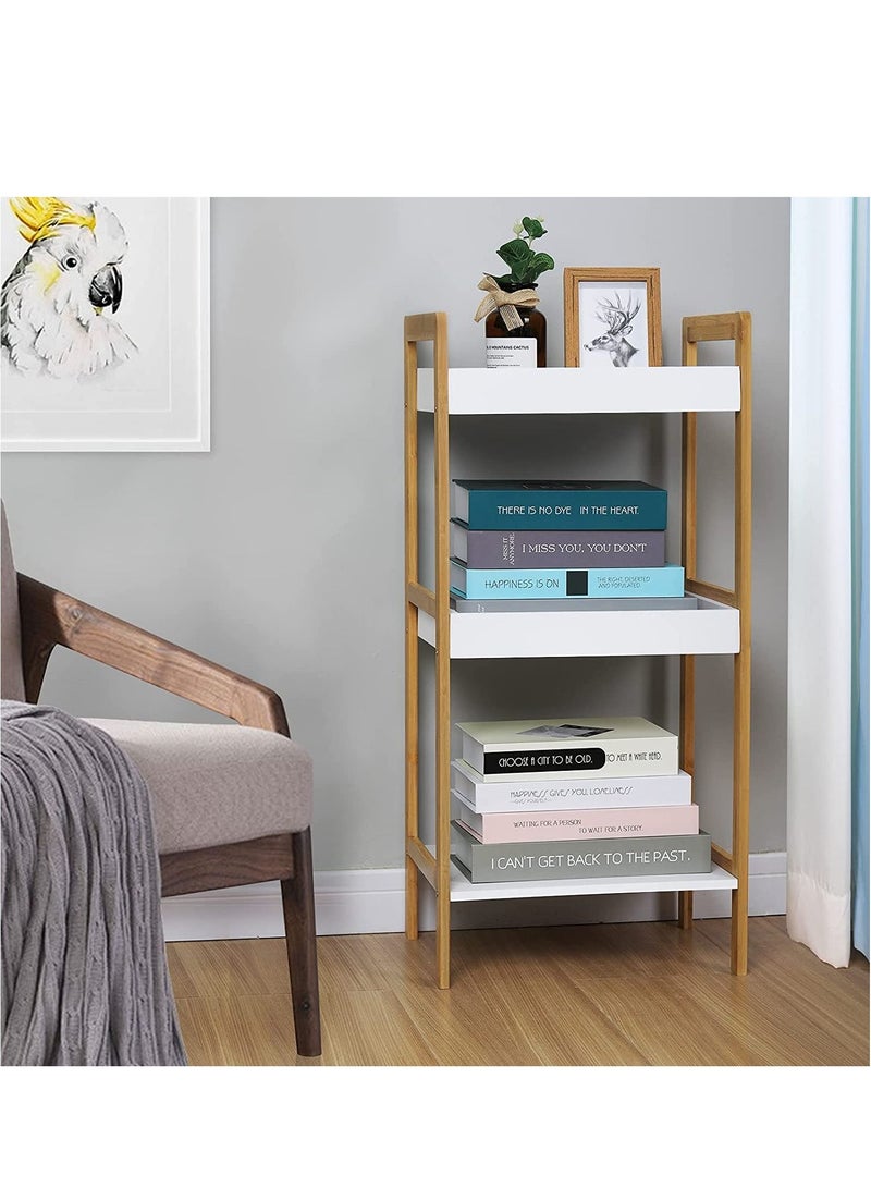 Multipurpose Bathroom Storage Organizer Rack Shelf Bamboo Stand Flowers Rack Plants Stand Wooden Bookcase Multifunctional Storage Rack Shelving Unit For Office Living Room Kitchen