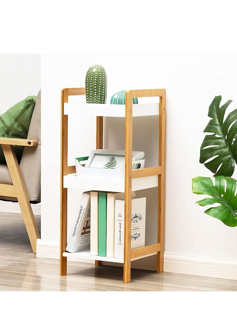 Multipurpose Bathroom Storage Organizer Rack Shelf Bamboo Stand Flowers Rack Plants Stand Wooden Bookcase Multifunctional Storage Rack Shelving Unit For Office Living Room Kitchen